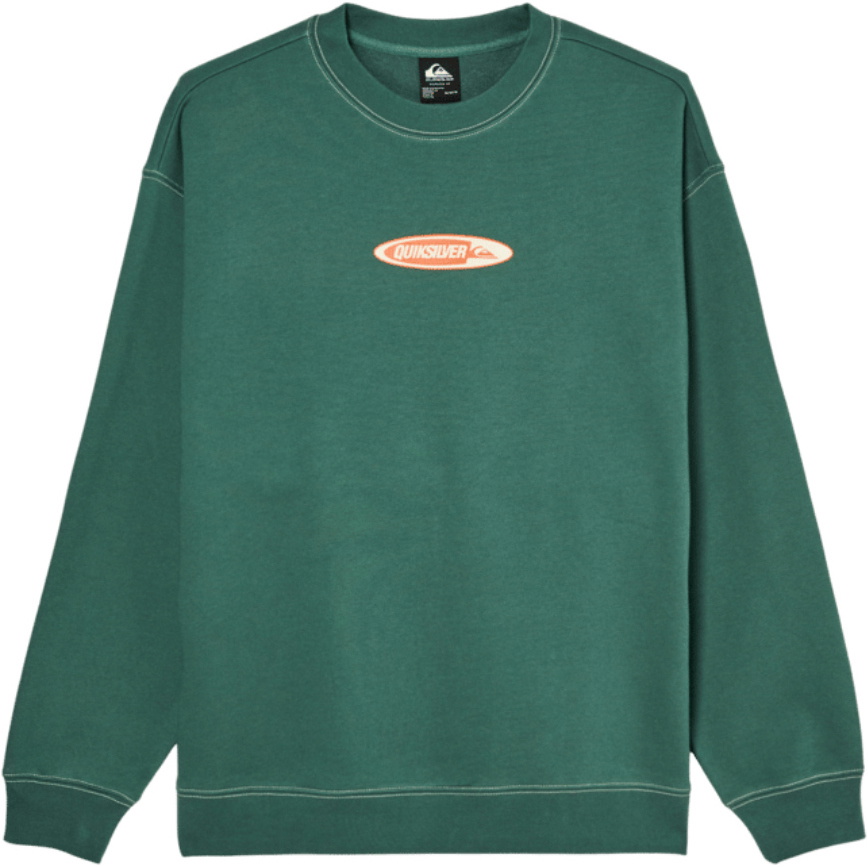 2026 Quiksilver Mens Disk Crew Sweatshirt EQYFT05232 - Forest
